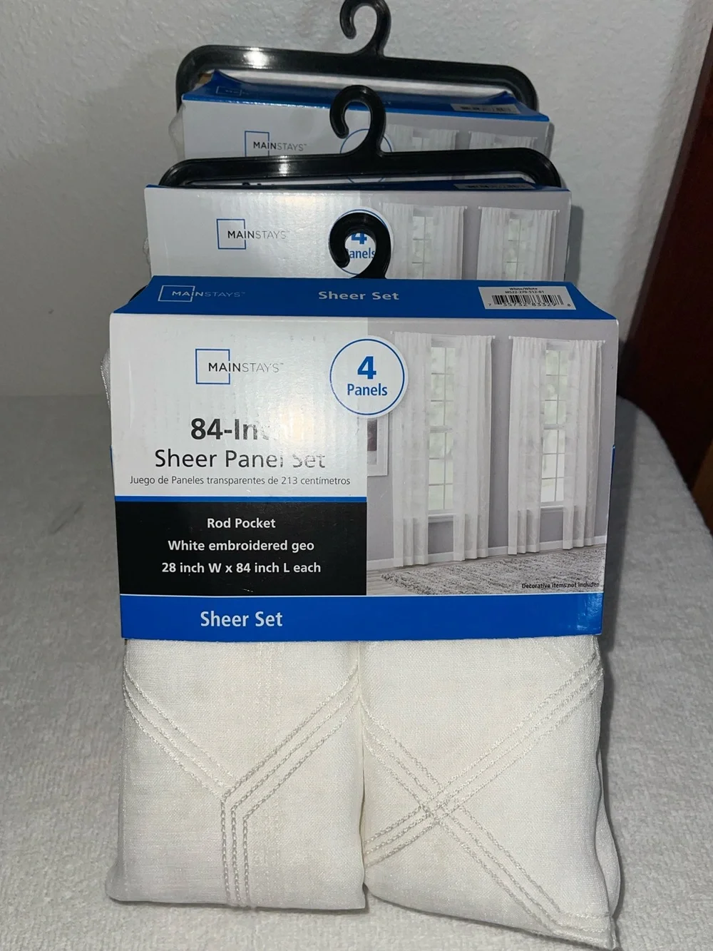 Mainstays White/Ivory Sheer Panel Set(s) - purchase includes all 3 sets!  NWT!